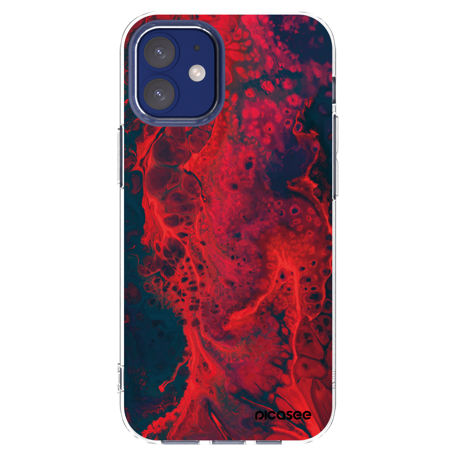 Picasee silikonska prozirna maskica za Apple iPhone 12 mini - Organic red