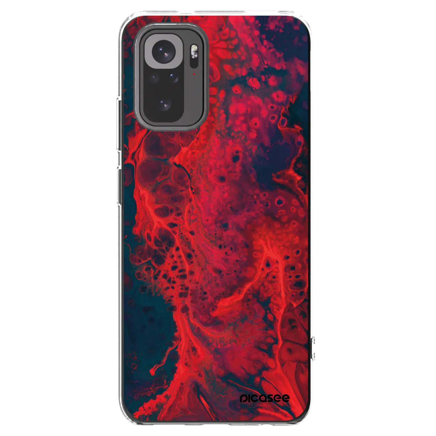 Picasee silikonska prozirna maskica za Xiaomi Redmi Note 10S - Organic red