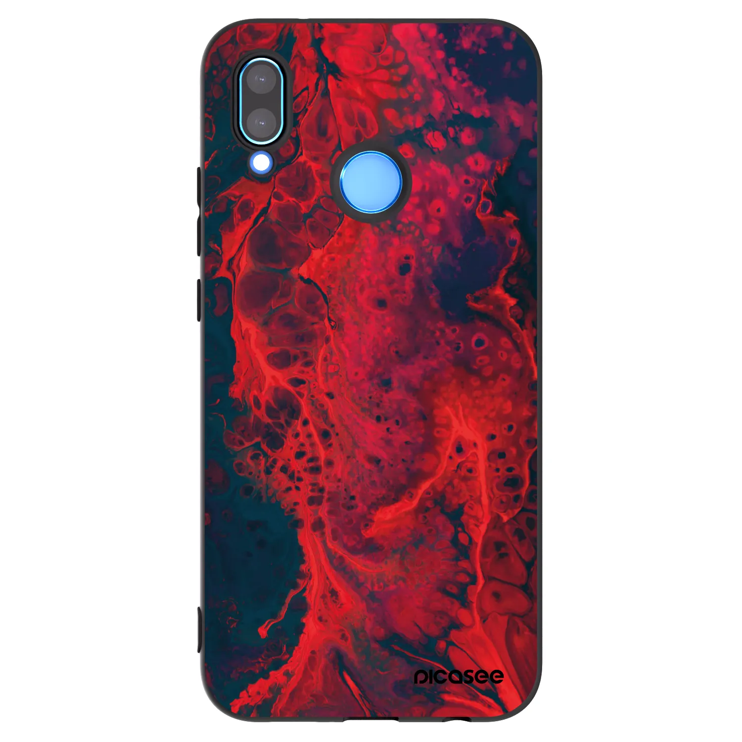 Picasee crna silikonska maskica za Huawei P20 Lite - Organic red
