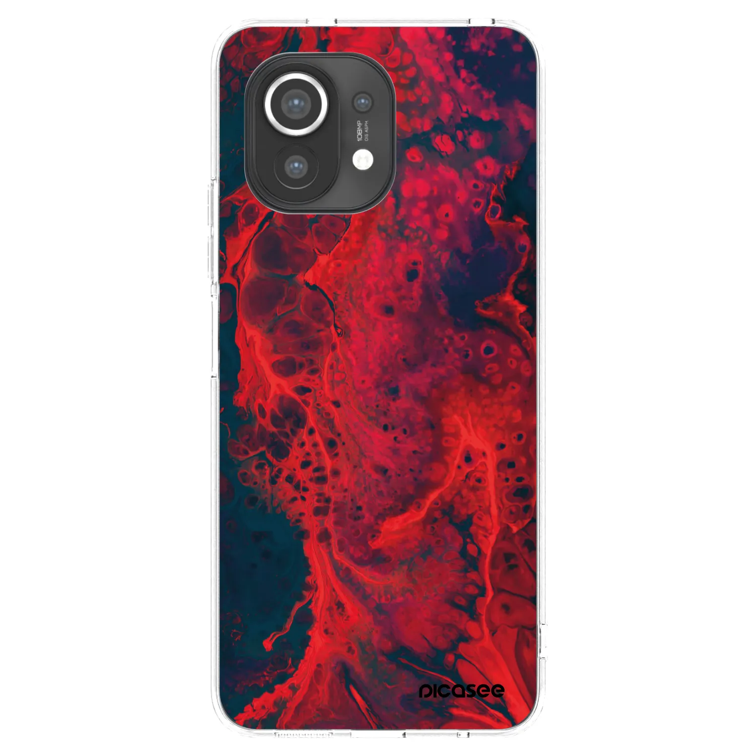 Picasee silikonska prozirna maskica za Xiaomi Mi 11 - Organic red