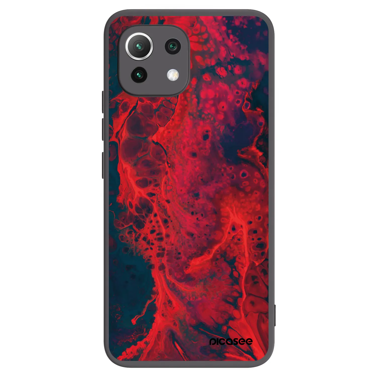 Picasee crna silikonska maskica za Xiaomi Mi 11 Lite - Organic red