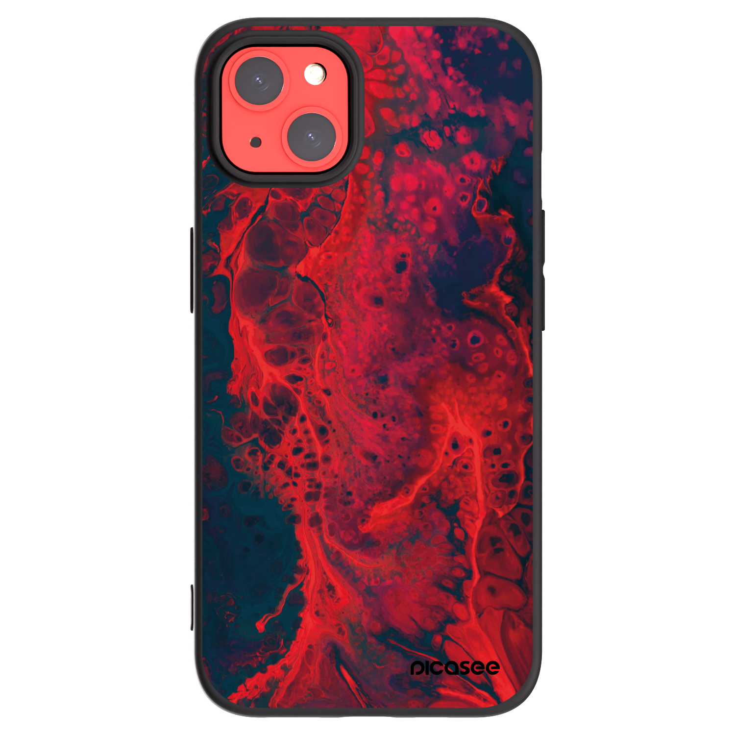 Picasee crna silikonska maskica za Apple iPhone 13 - Organic red