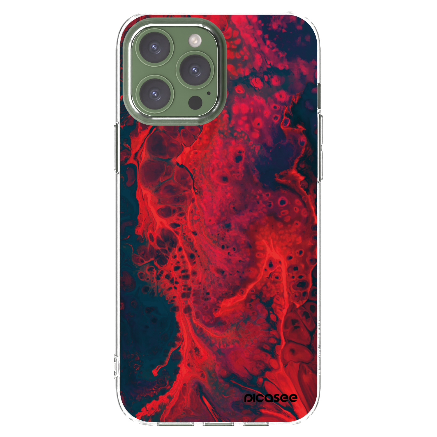 Picasee silikonska prozirna maskica za Apple iPhone 13 Pro Max - Organic red