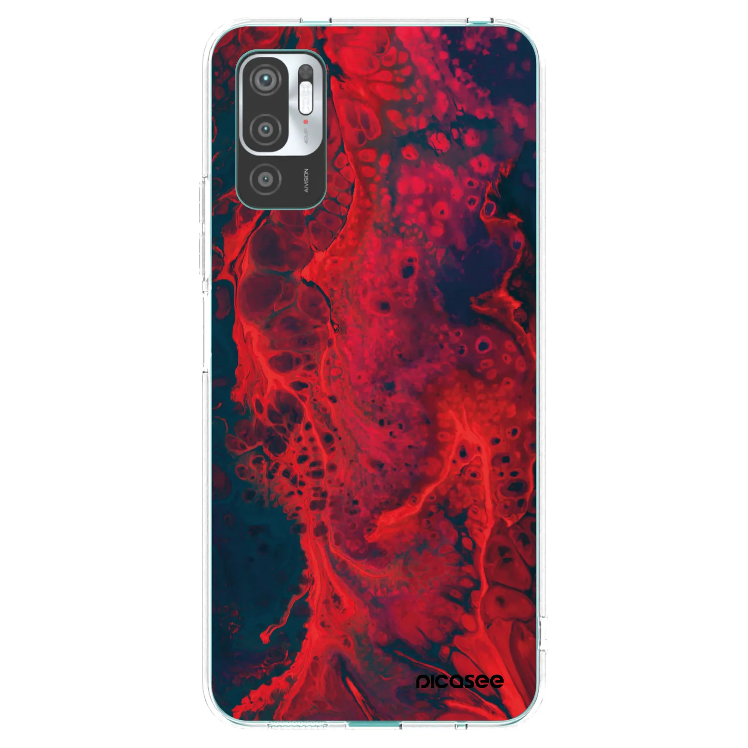 Picasee silikonska prozirna maskica za Xiaomi Redmi Note 10 5G - Organic red
