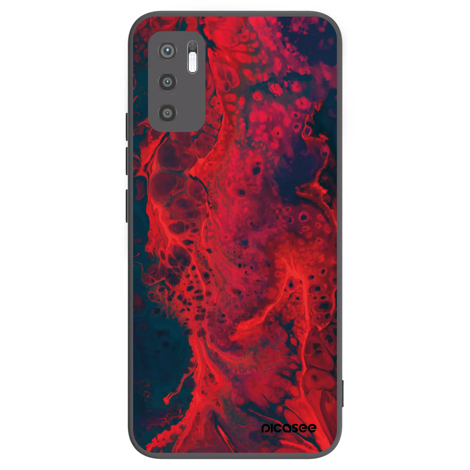 Picasee crna silikonska maskica za Xiaomi Redmi Note 10 5G - Organic red