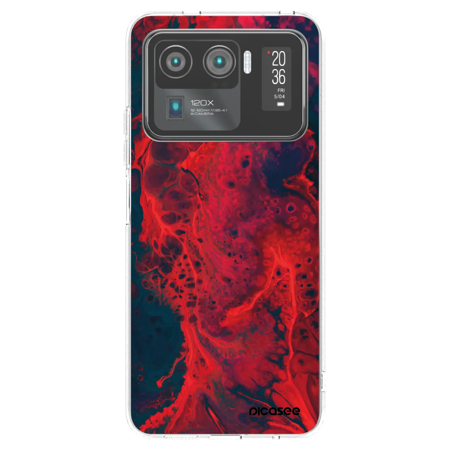 Picasee silikonska prozirna maskica za Xiaomi Mi 11 Ultra - Organic red