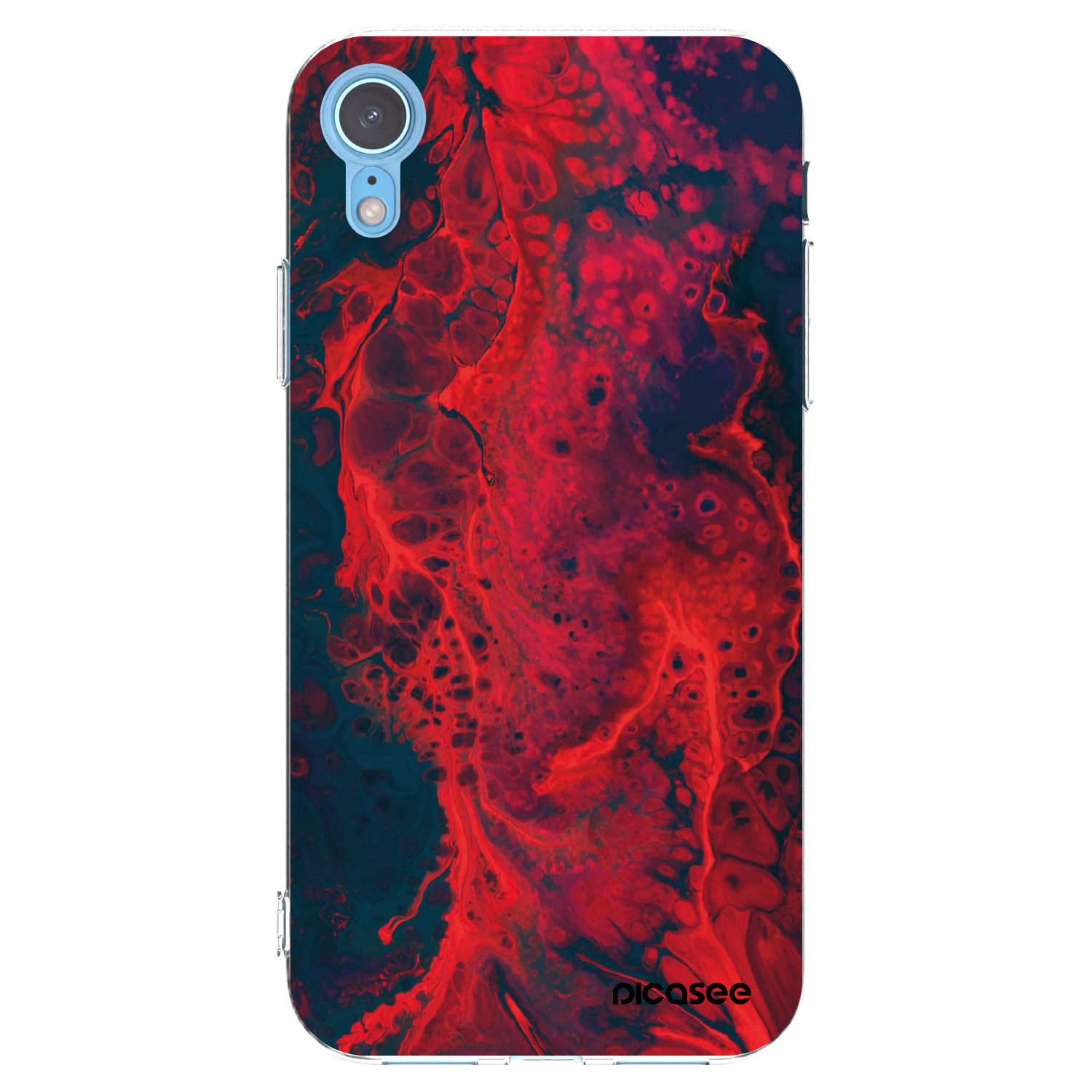 Picasee silikonska prozirna maskica za Apple iPhone XR - Organic red
