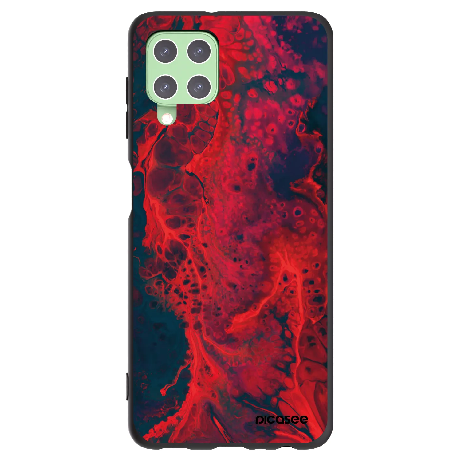 Picasee crna silikonska maskica za Samsung Galaxy A22 A225F 4G - Organic red