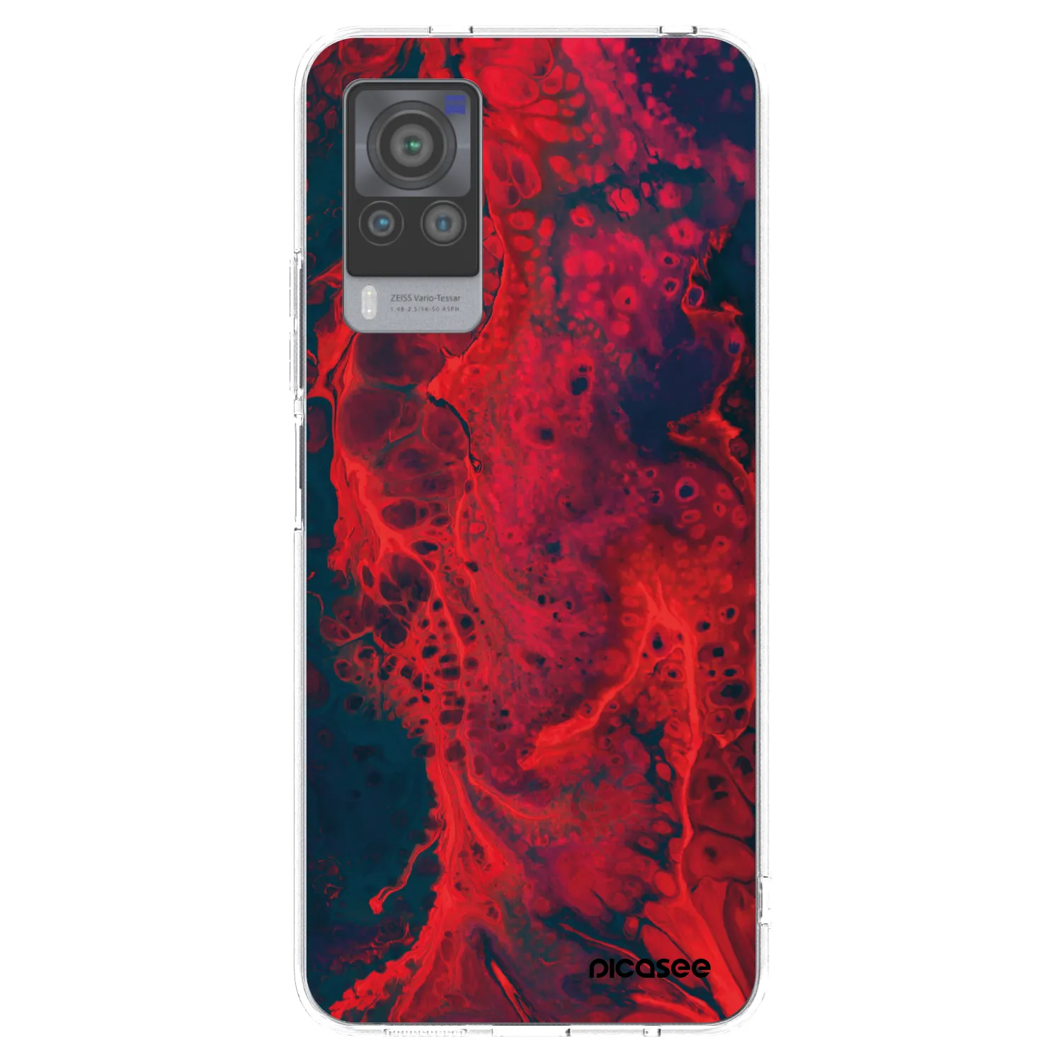Picasee silikonska prozirna maskica za Vivo X60 Pro 5G - Organic red