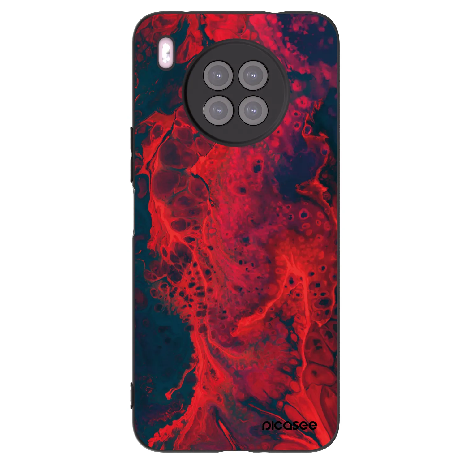 Picasee crna silikonska maskica za Huawei Nova 8i - Organic red