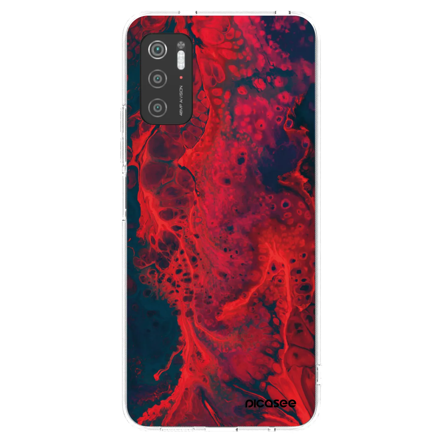 Picasee silikonska prozirna maskica za Xiaomi Poco M3 Pro 5G - Organic red