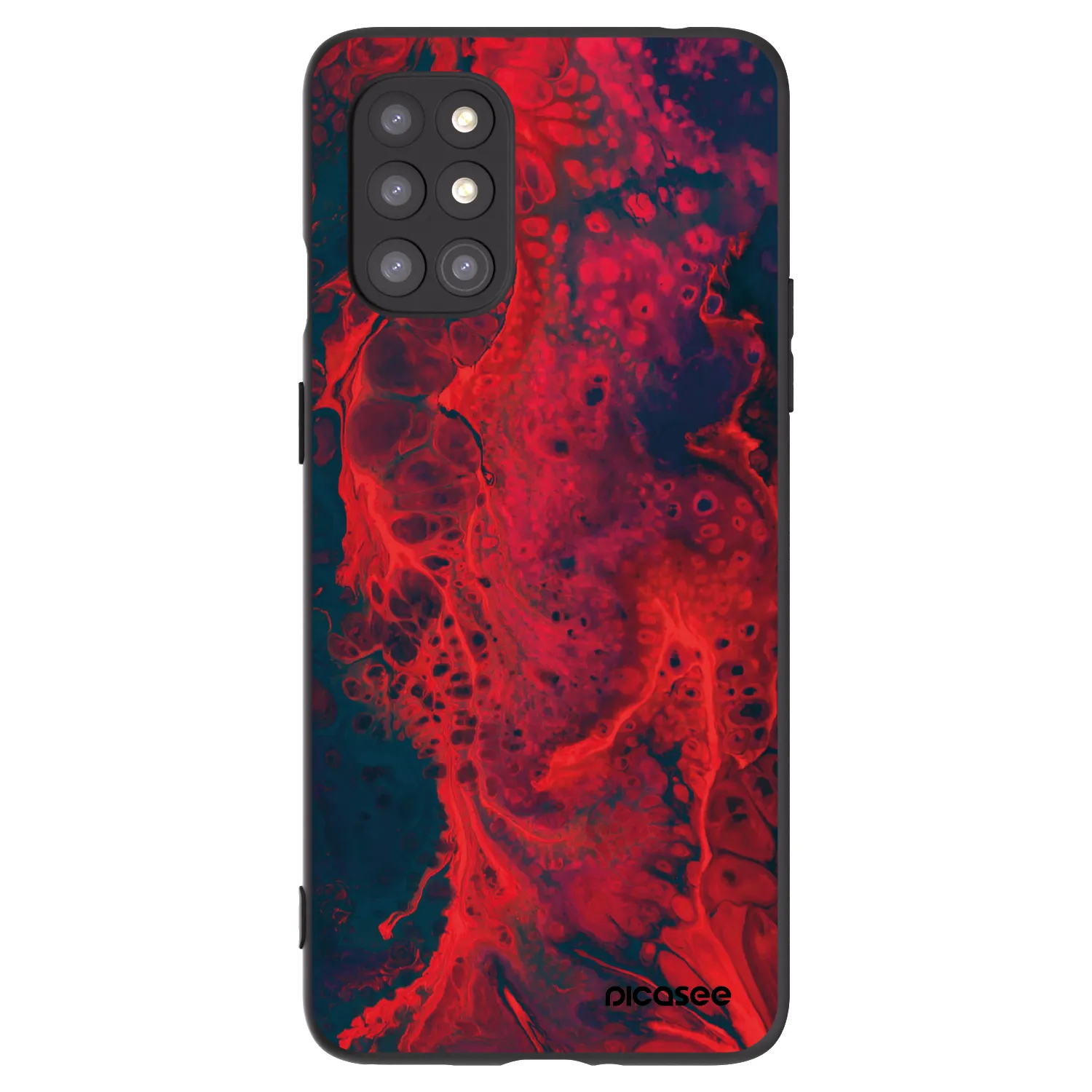Picasee crna silikonska maskica za OnePlus 8T - Organic red
