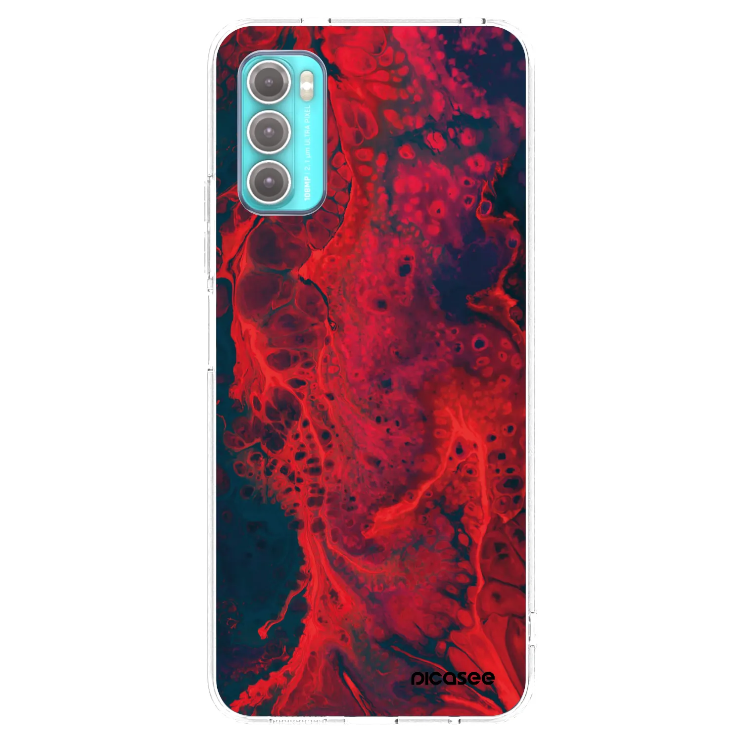 Picasee silikonska prozirna maskica za Motorola Moto G60 - Organic red