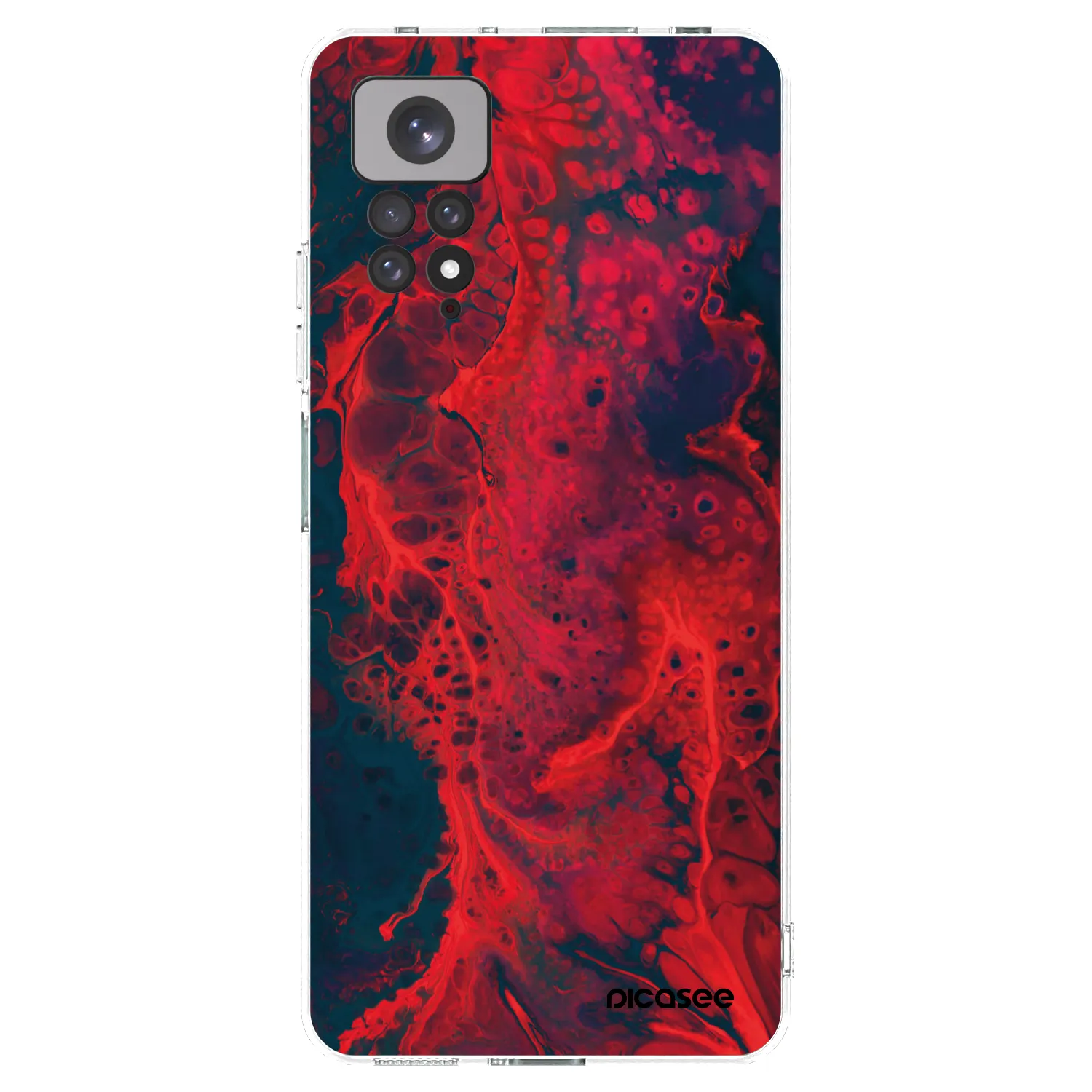Picasee silikonska prozirna maskica za Xiaomi Redmi Note 11S 4G - Organic red
