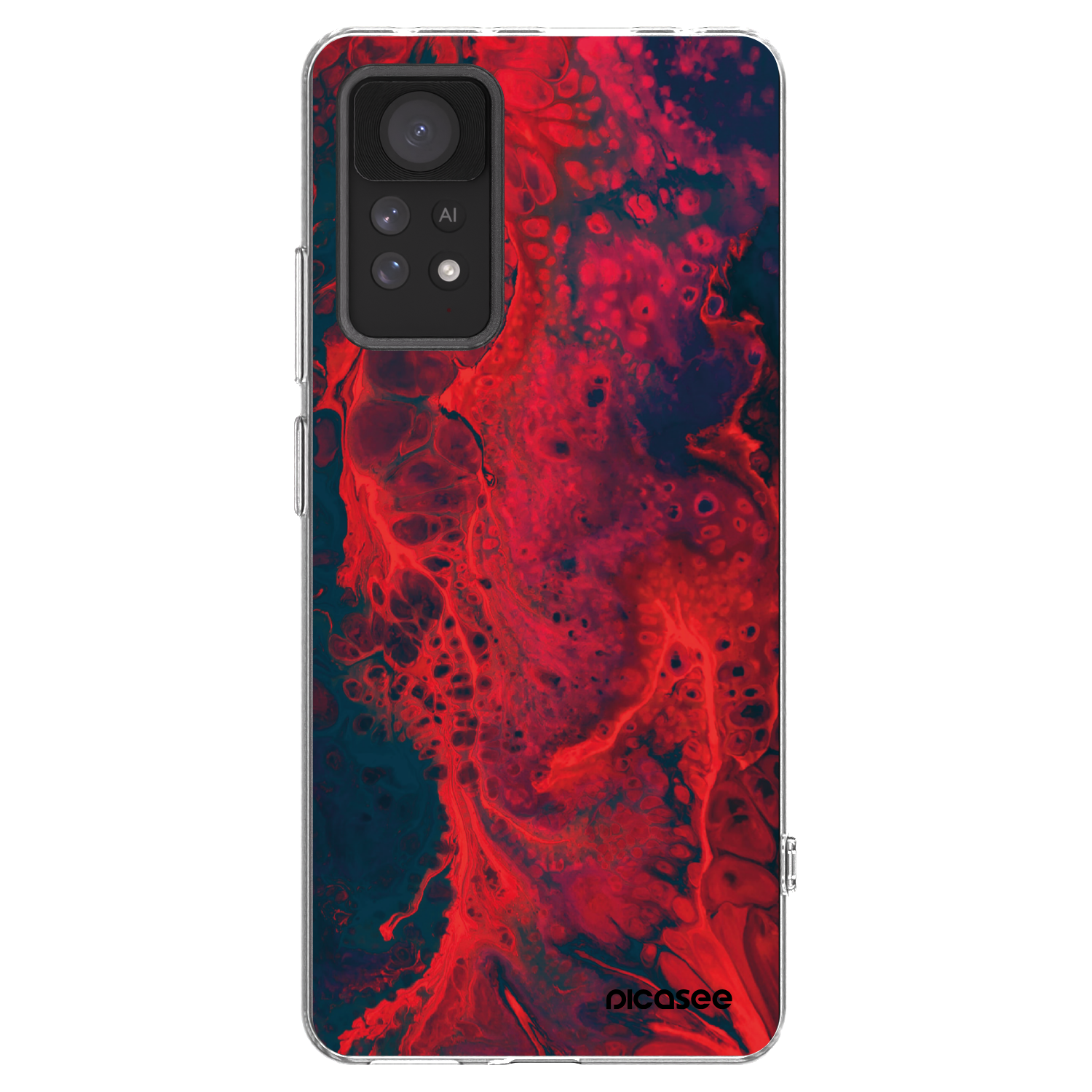 Picasee silikonska prozirna maskica za Xiaomi Redmi Note 11 Pro - Organic red