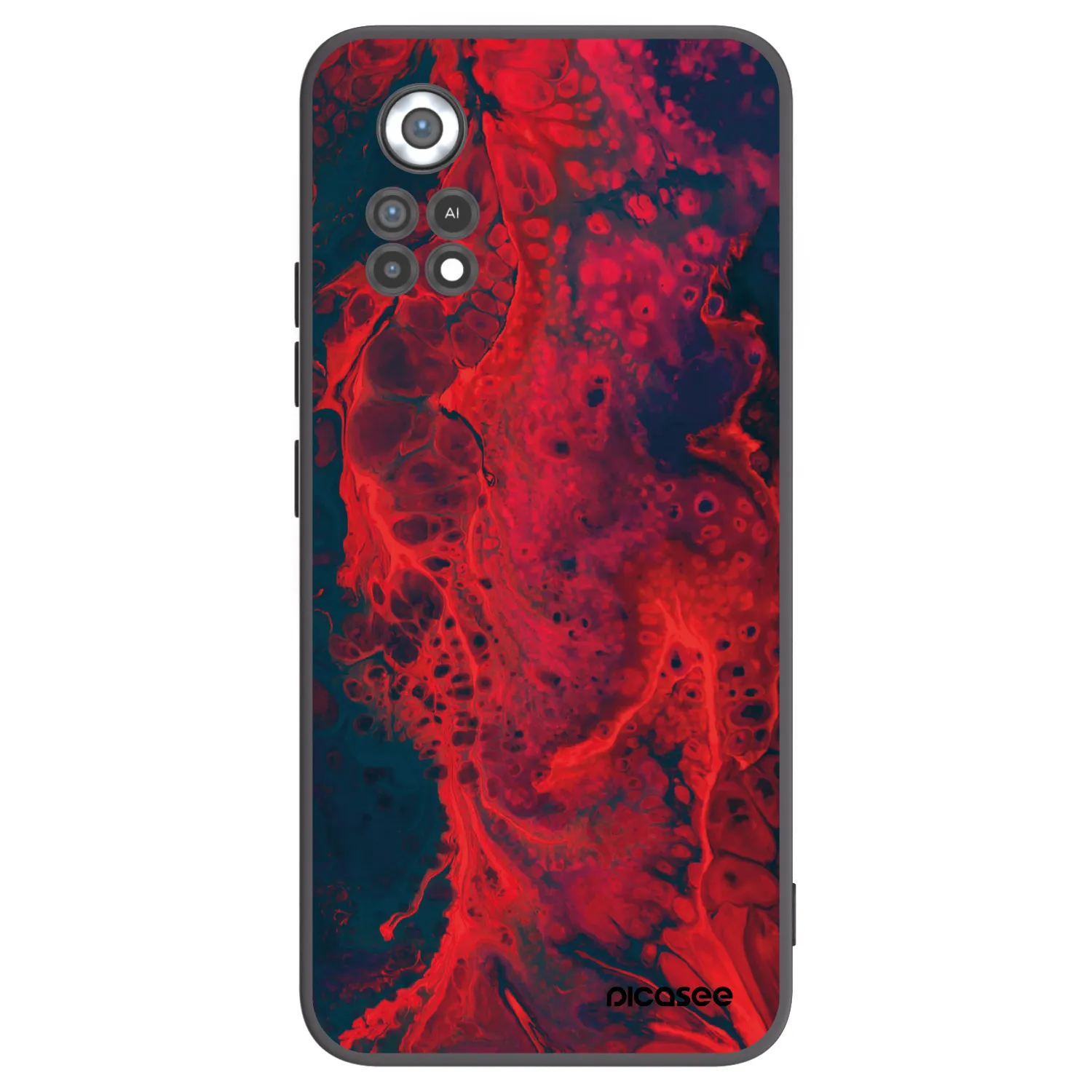 Picasee crna silikonska maskica za Xiaomi Poco X4 Pro 5G - Organic red