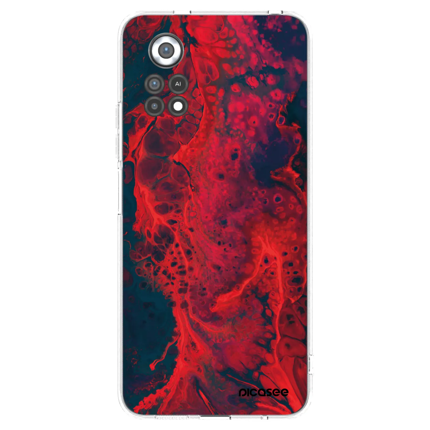 Picasee silikonska prozirna maskica za Xiaomi Poco X4 Pro 5G - Organic red