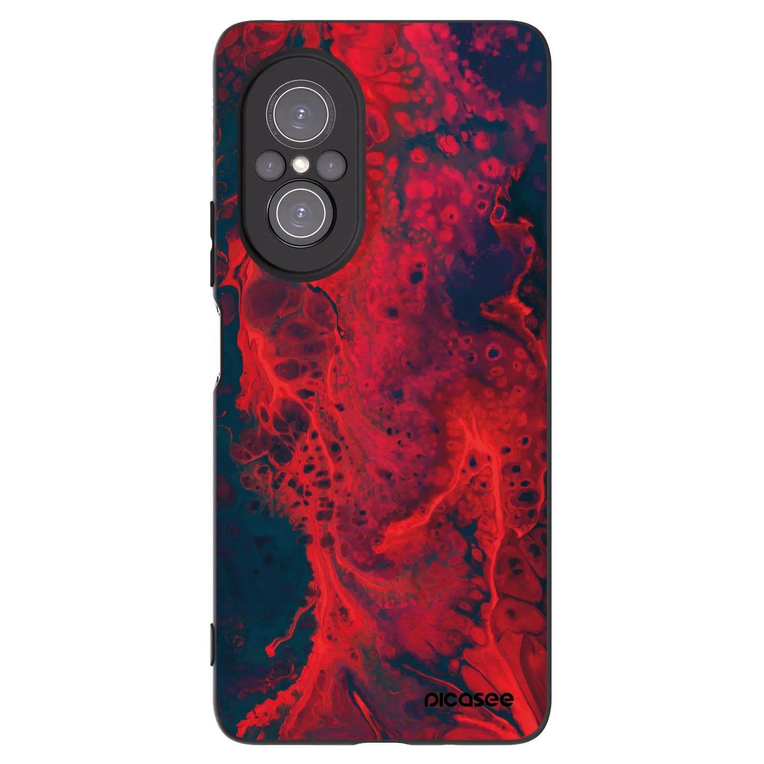 Picasee crna silikonska maskica za Huawei Nova 9 SE - Organic red