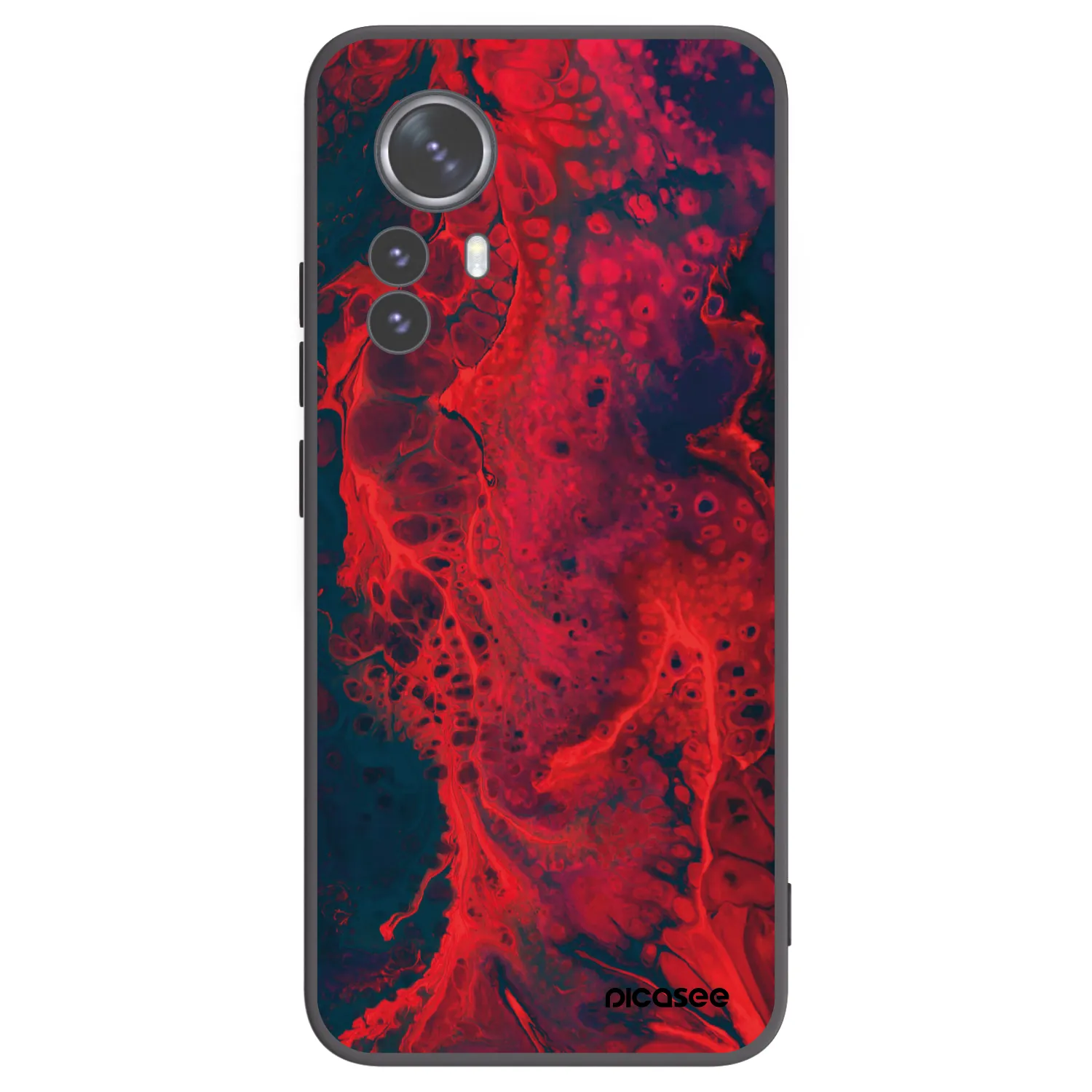 Picasee crna silikonska maskica za Xiaomi 12 Pro - Organic red
