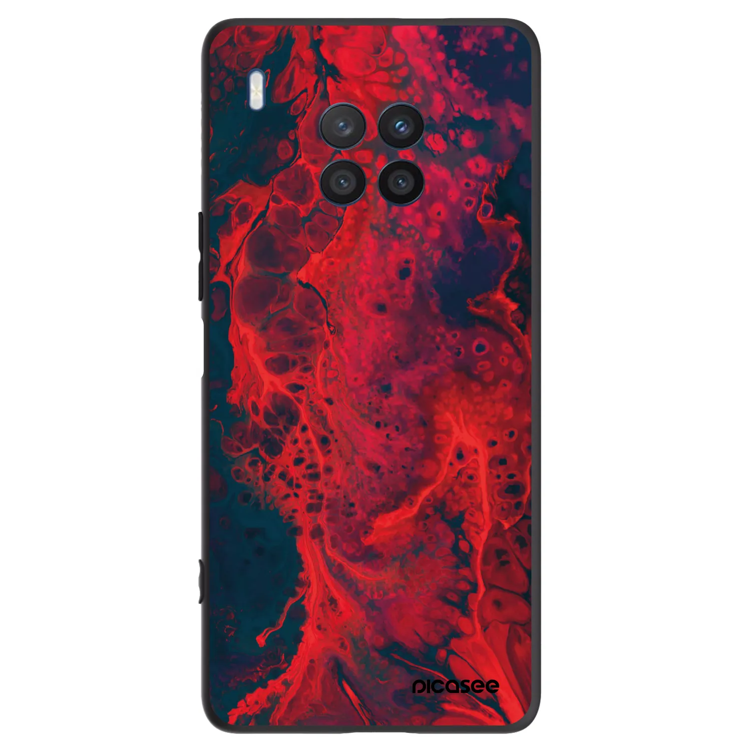 Picasee crna silikonska maskica za Honor 50 Lite - Organic red