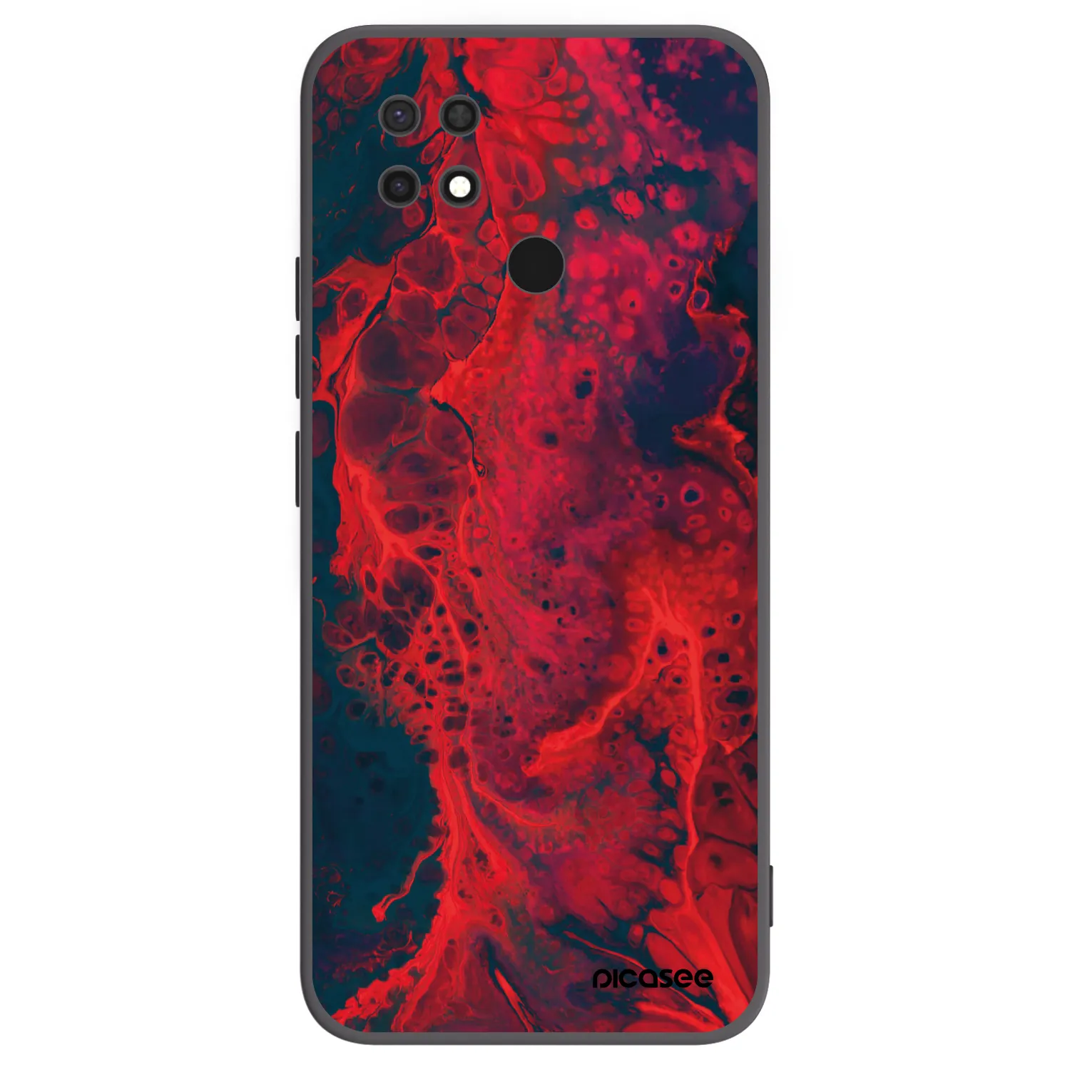 Picasee crna silikonska maskica za Xiaomi Redmi 10C - Organic red