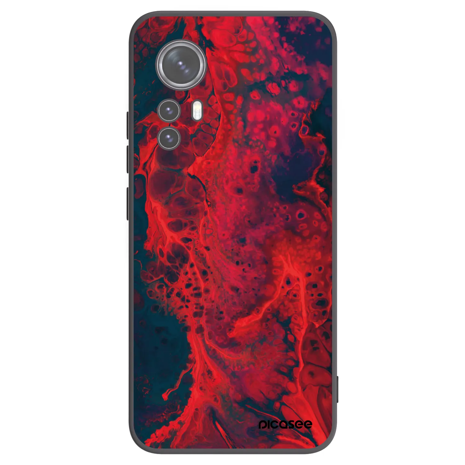 Picasee crna silikonska maskica za Xiaomi 12X - Organic red