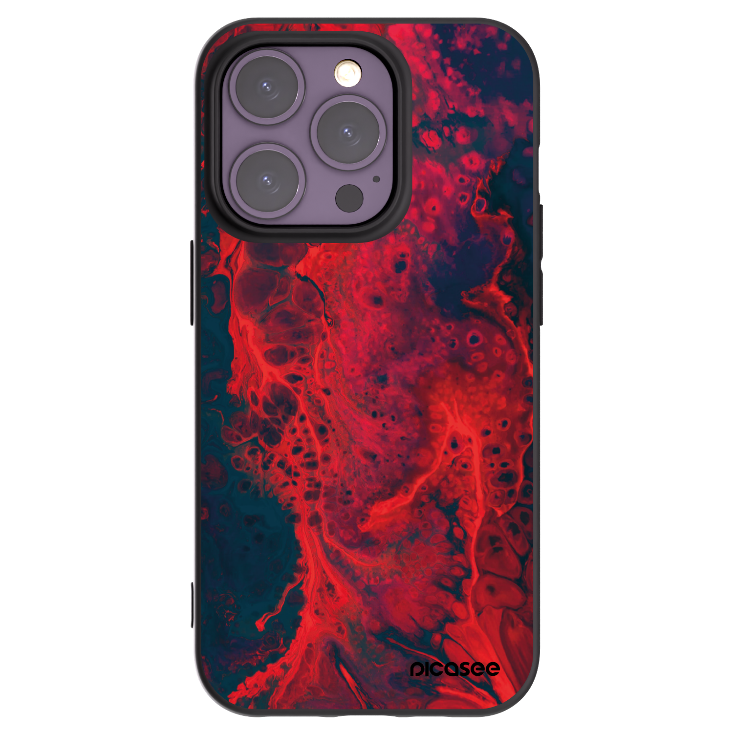Picasee crna silikonska maskica za Apple iPhone 14 Pro - Organic red
