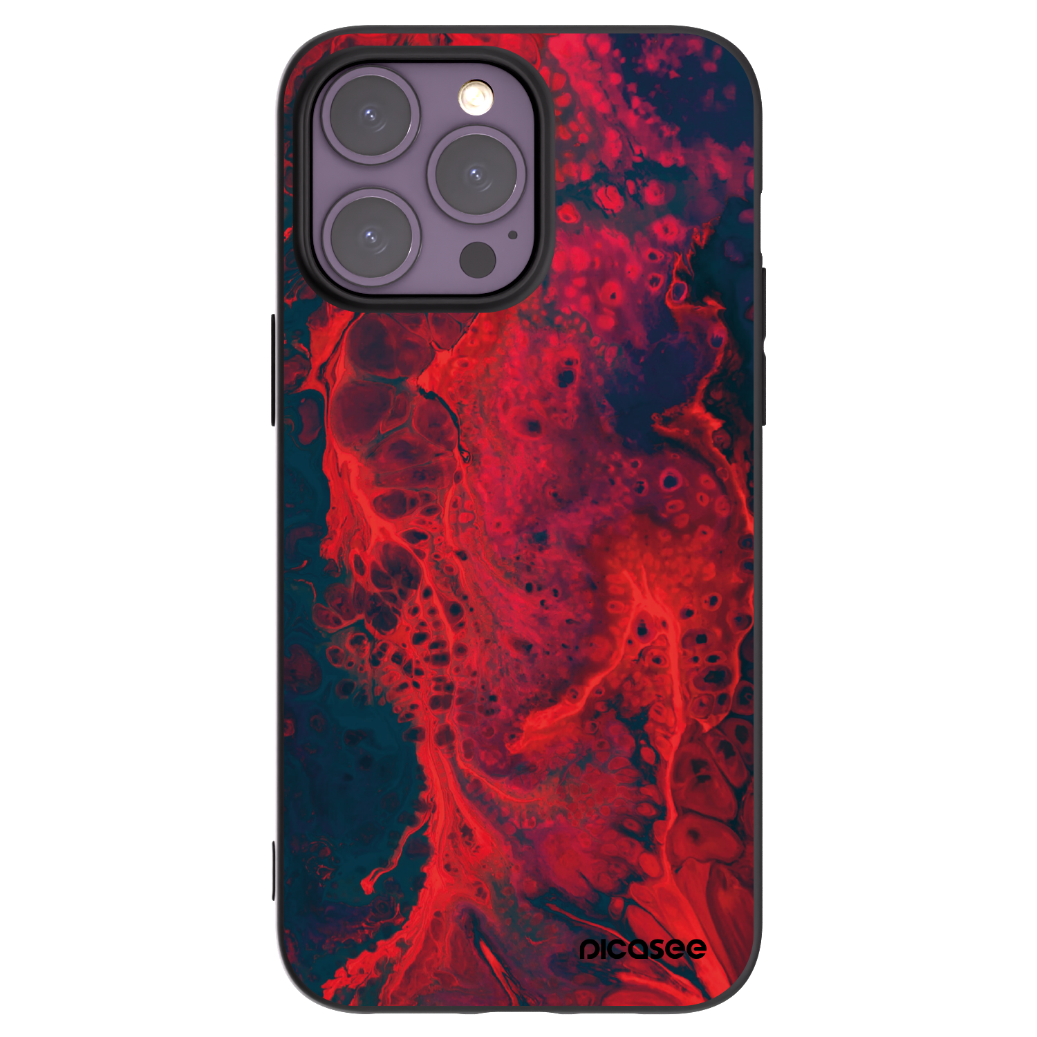 Picasee crna silikonska maskica za Apple iPhone 14 Pro Max - Organic red