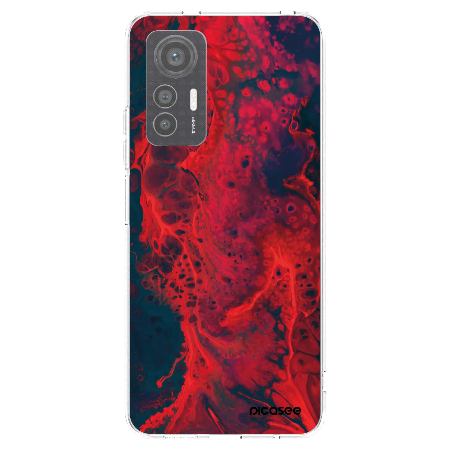 Picasee silikonska prozirna maskica za Xiaomi 12 Lite - Organic red