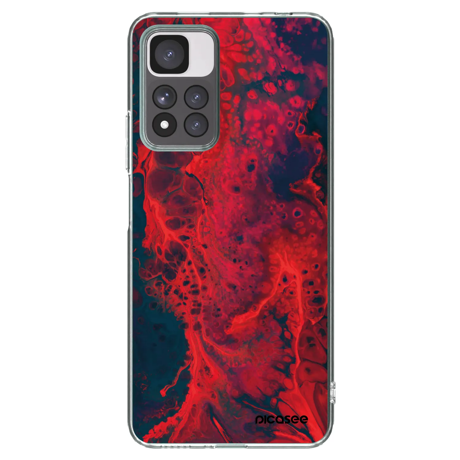 Picasee silikonska prozirna maskica za Xiaomi Redmi Note 11 Pro+ 5G - Organic red