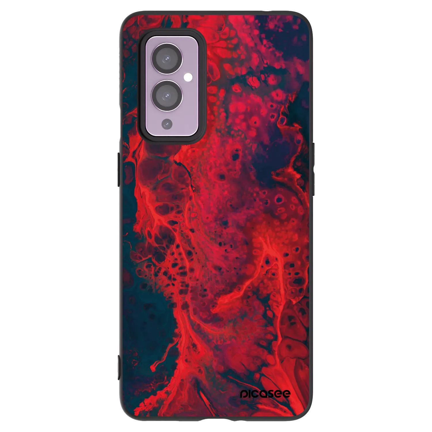 Picasee crna silikonska maskica za OnePlus 9 - Organic red