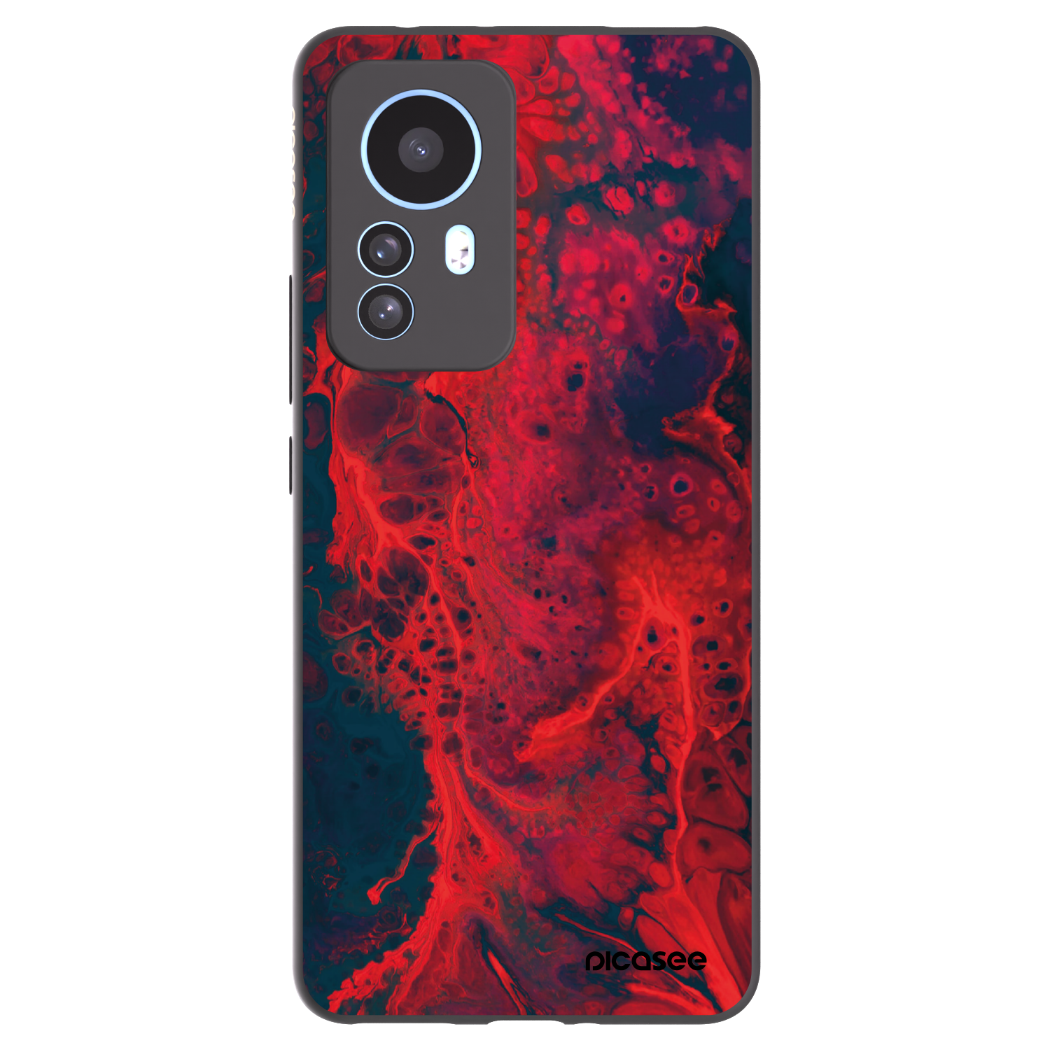 Picasee crna silikonska maskica za Xiaomi 12T - Organic red