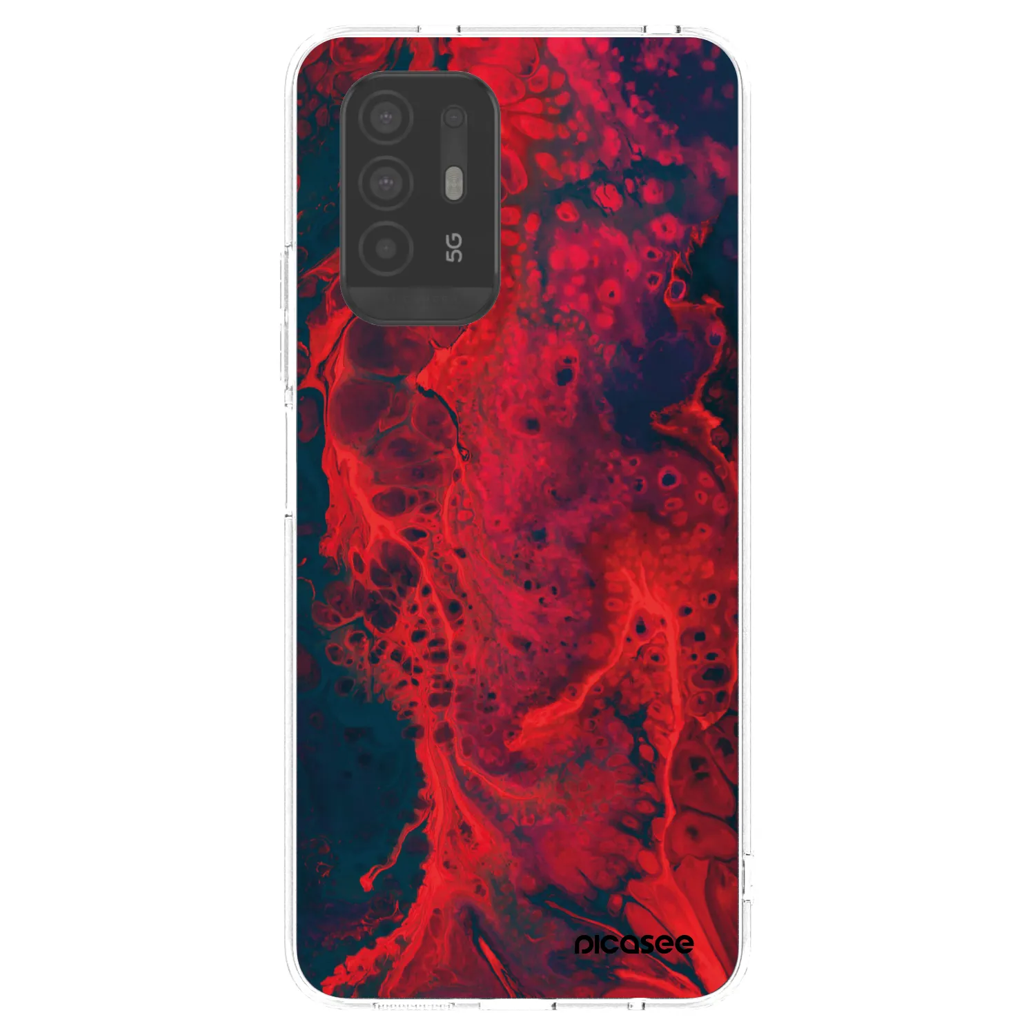 Picasee silikonska prozirna maskica za OPPO A94 5G - Organic red