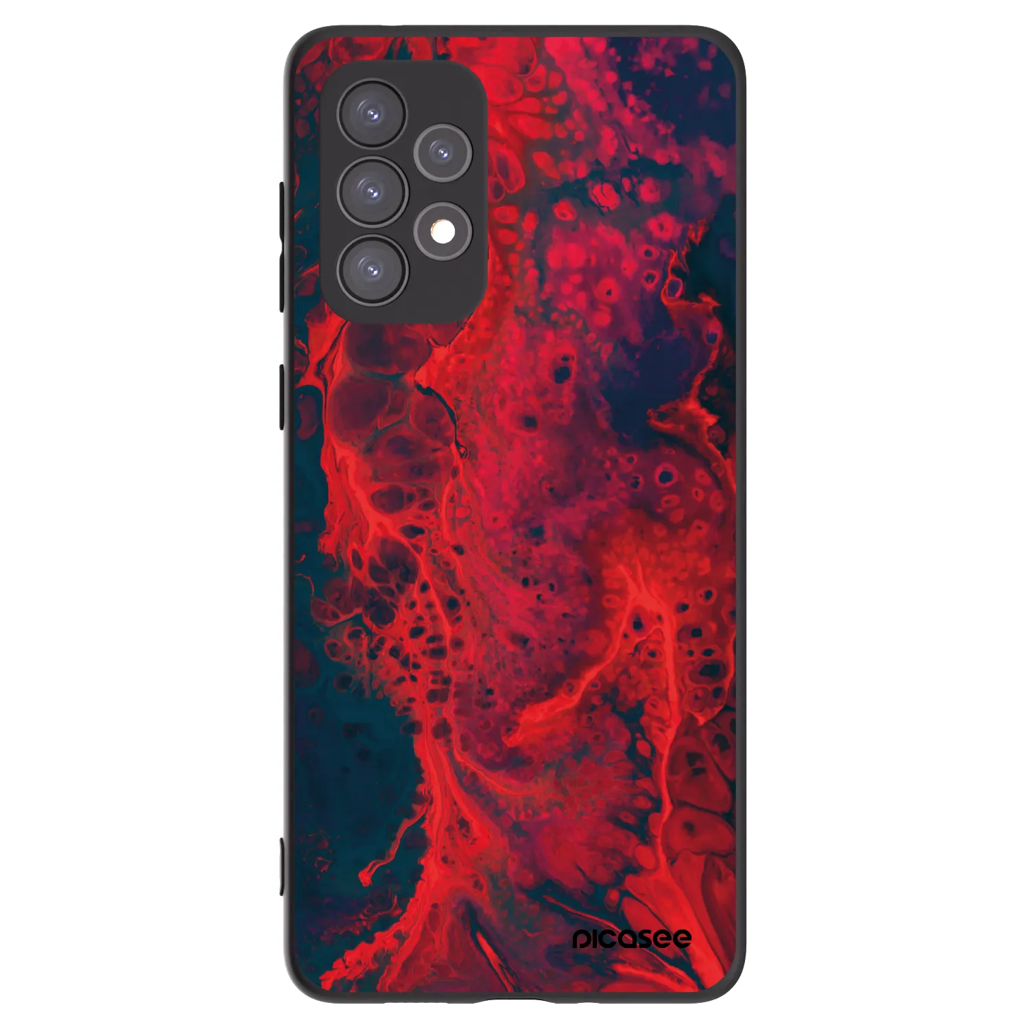 Picasee crna silikonska maskica za Samsung Galaxy A73 5G - Organic red