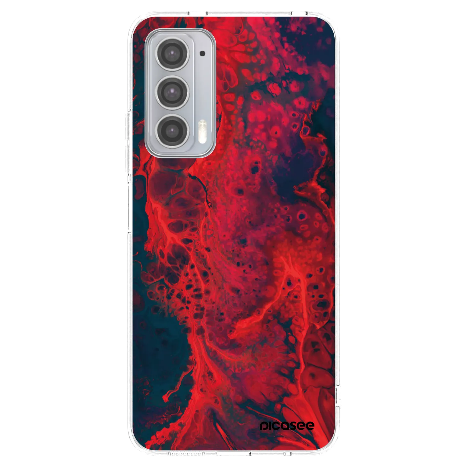 Picasee silikonska prozirna maskica za Motorola Edge 20 - Organic red