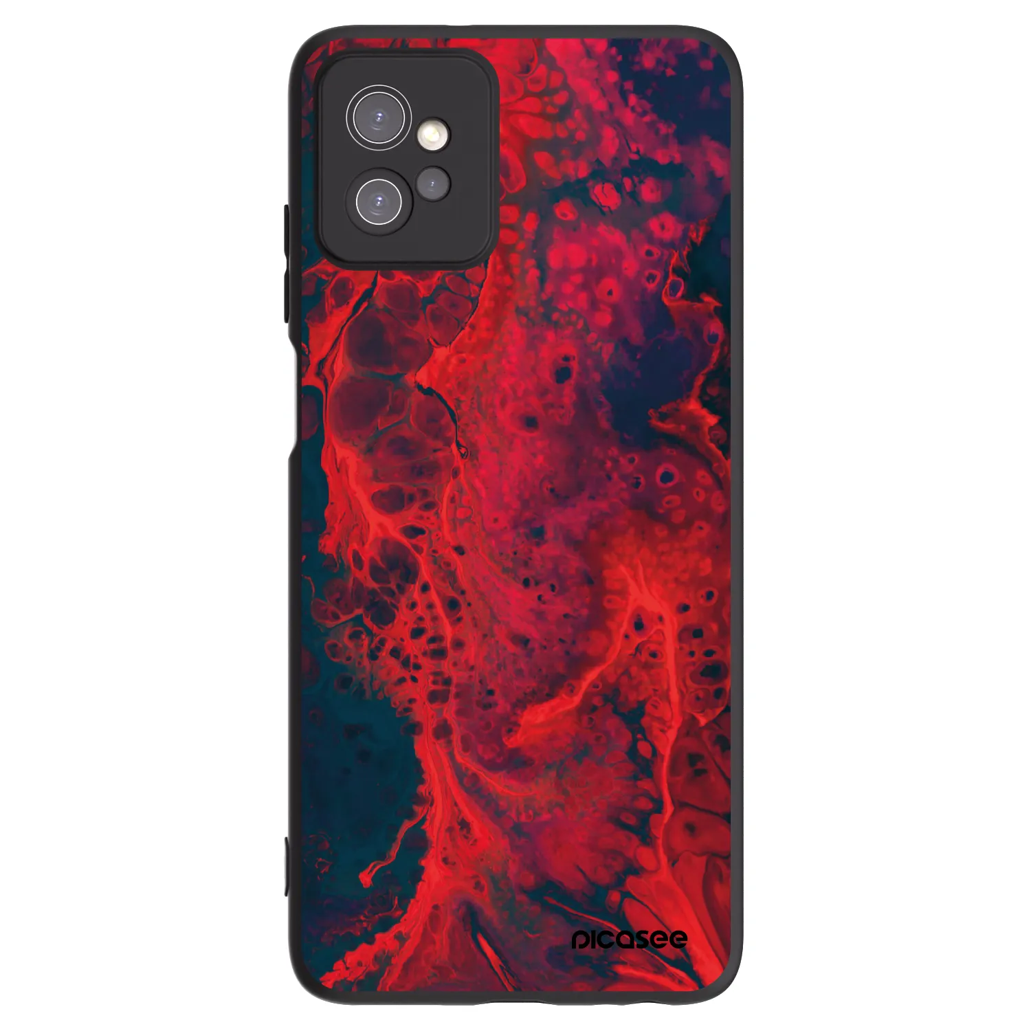 Picasee crna silikonska maskica za Motorola Moto G32 - Organic red