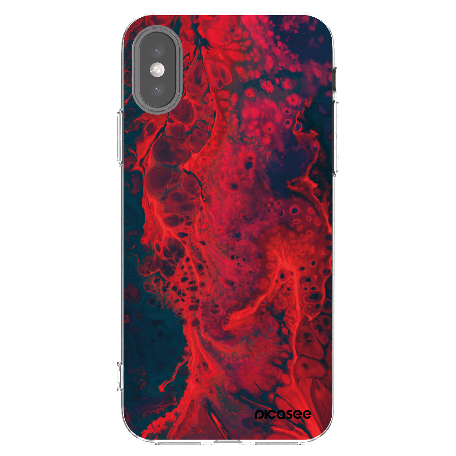 Picasee silikonska prozirna maskica za Apple iPhone X/XS - Organic red