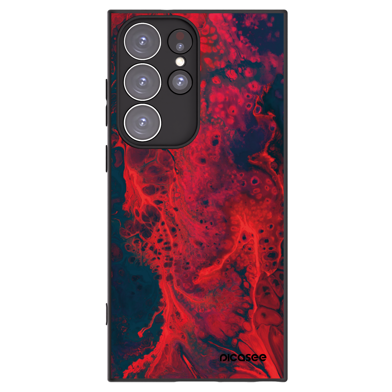 Picasee crna silikonska maskica za Samsung Galaxy S23 Ultra 5G - Organic red