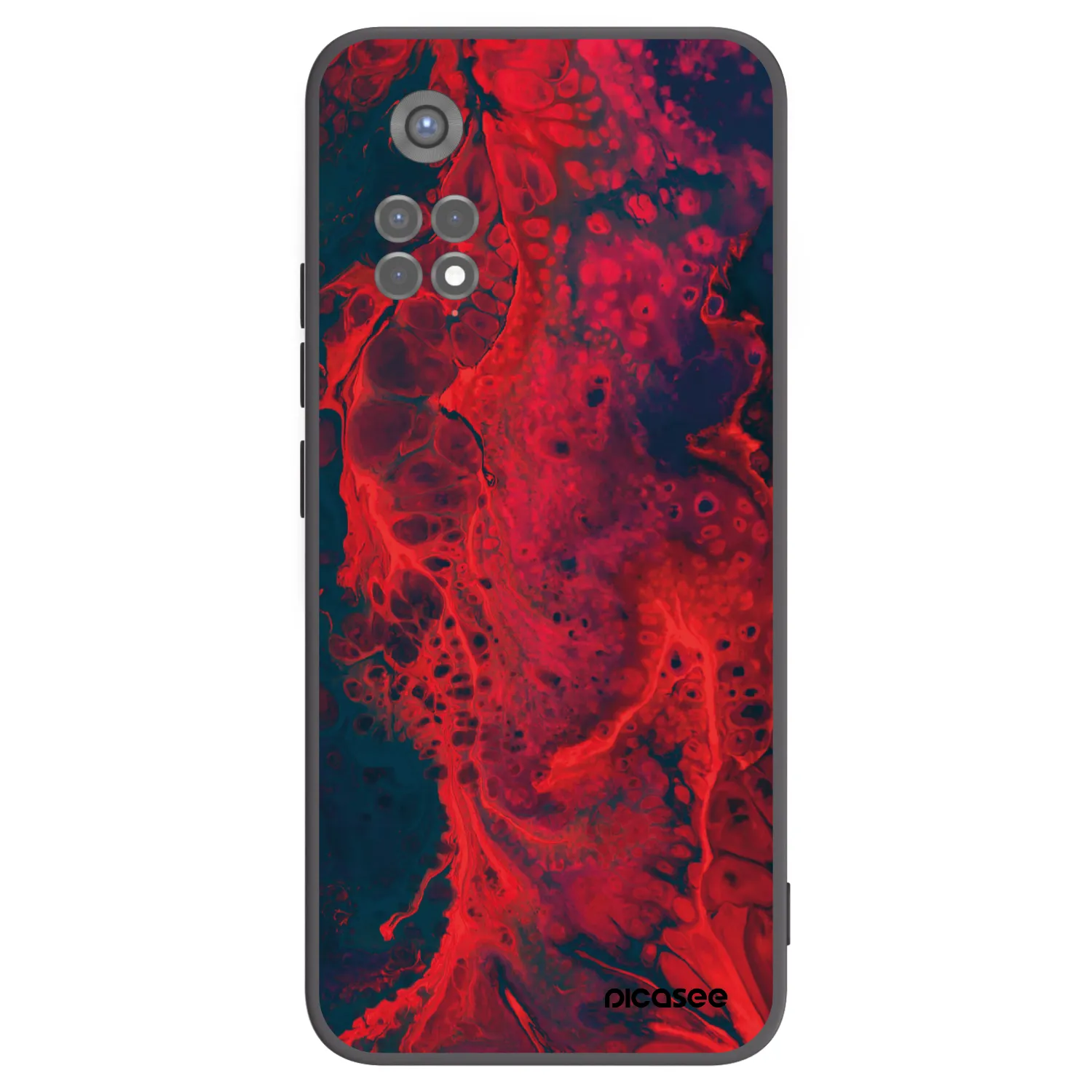 Picasee crna silikonska maskica za Xiaomi Redmi Note 11S 5G - Organic red