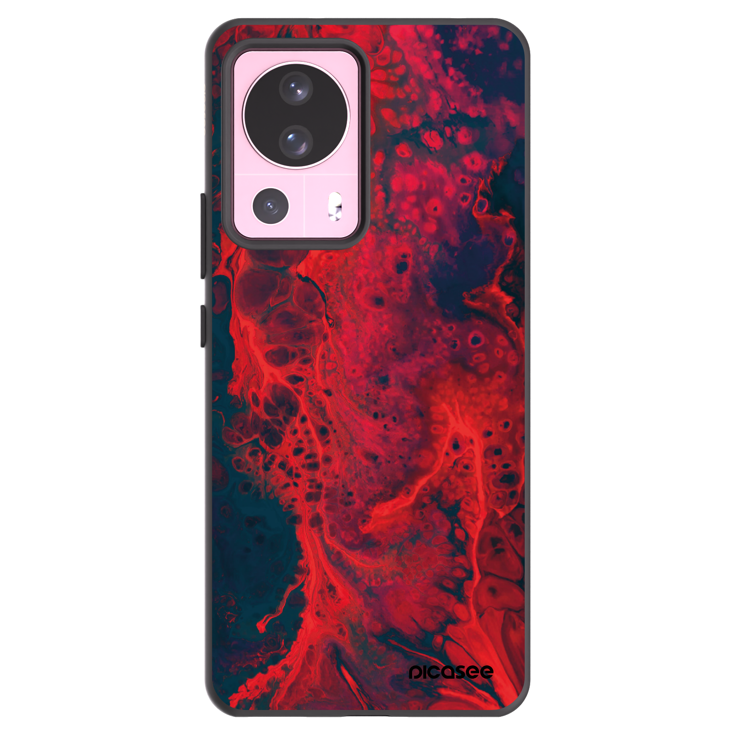 Picasee crna silikonska maskica za Xiaomi 13 Lite - Organic red