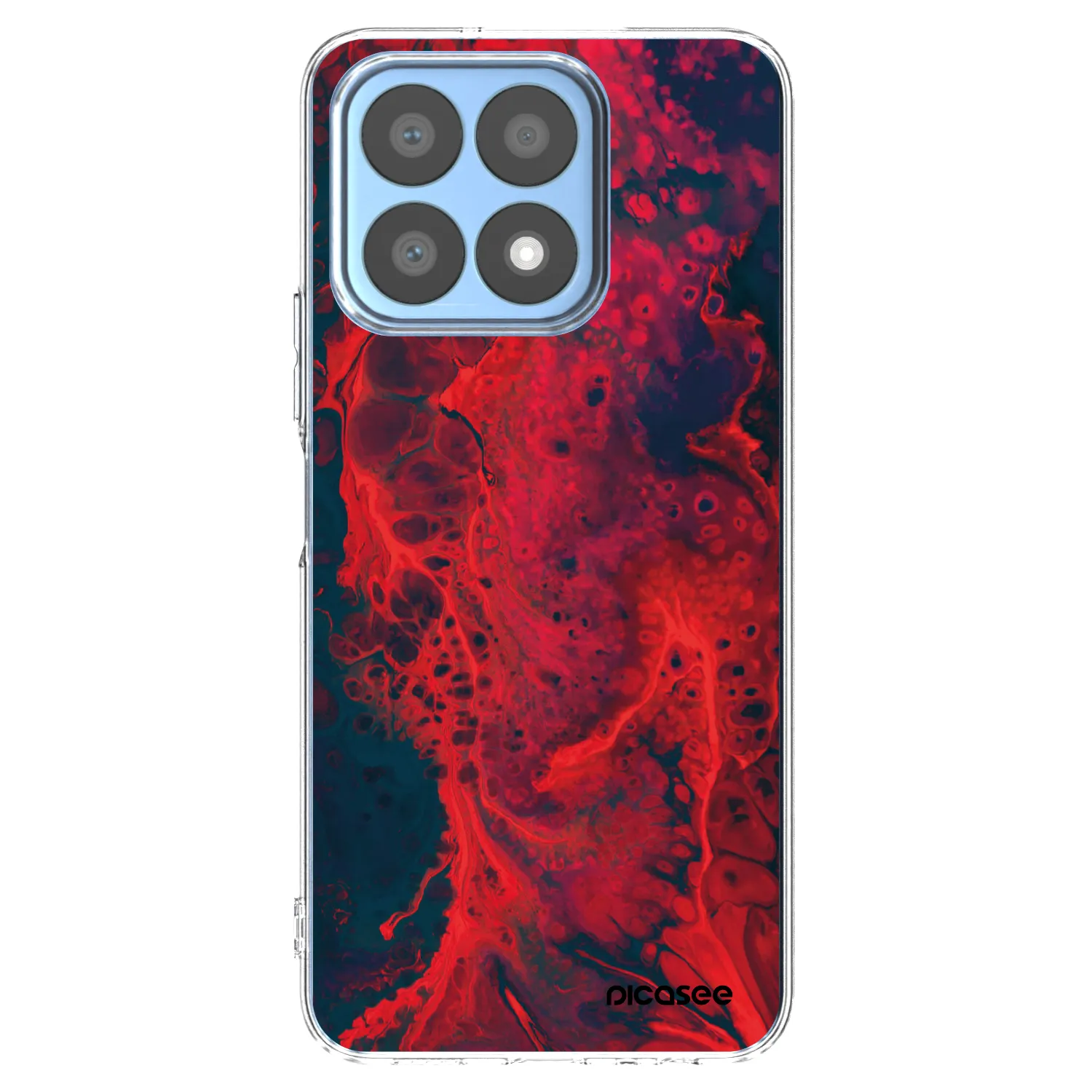 Picasee silikonska prozirna maskica za Honor X8a - Organic red