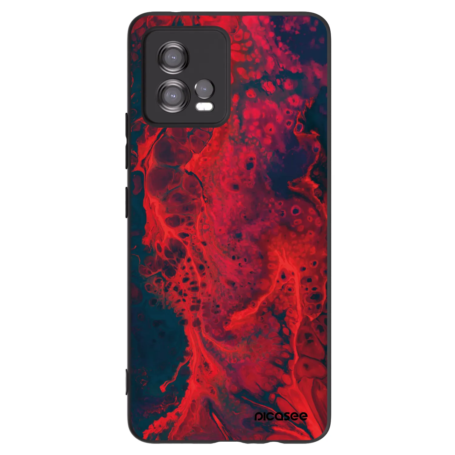 Picasee crna silikonska maskica za Motorola Moto G72 - Organic red