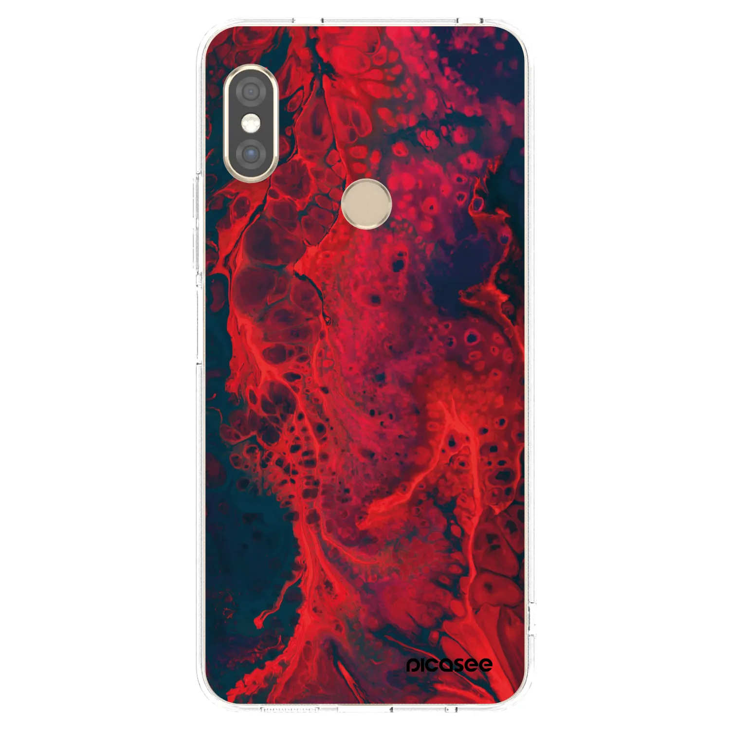 Picasee silikonska prozirna maskica za Xiaomi Redmi Note 5 Global - Organic red