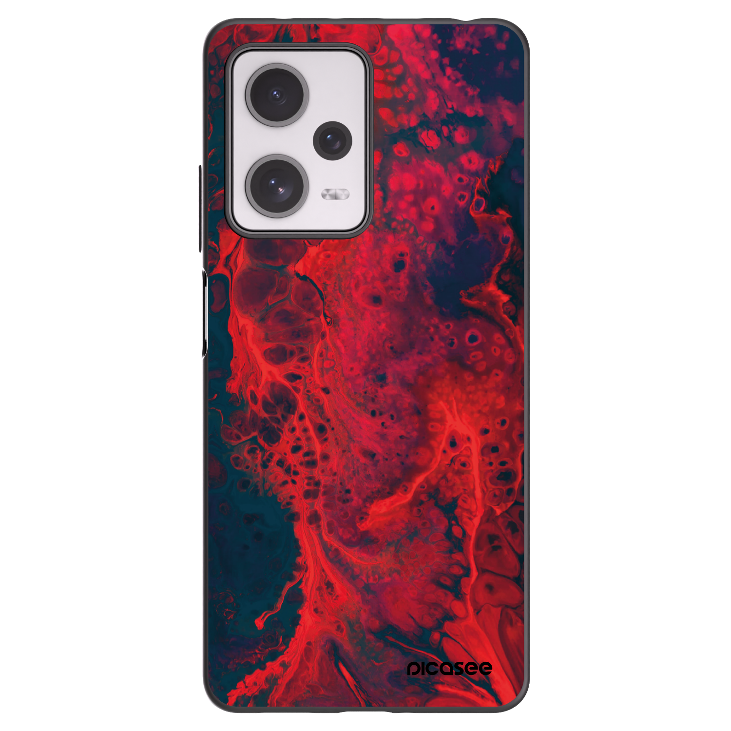 Picasee crna silikonska maskica za Xiaomi Redmi Note 12 Pro+ 5G - Organic red