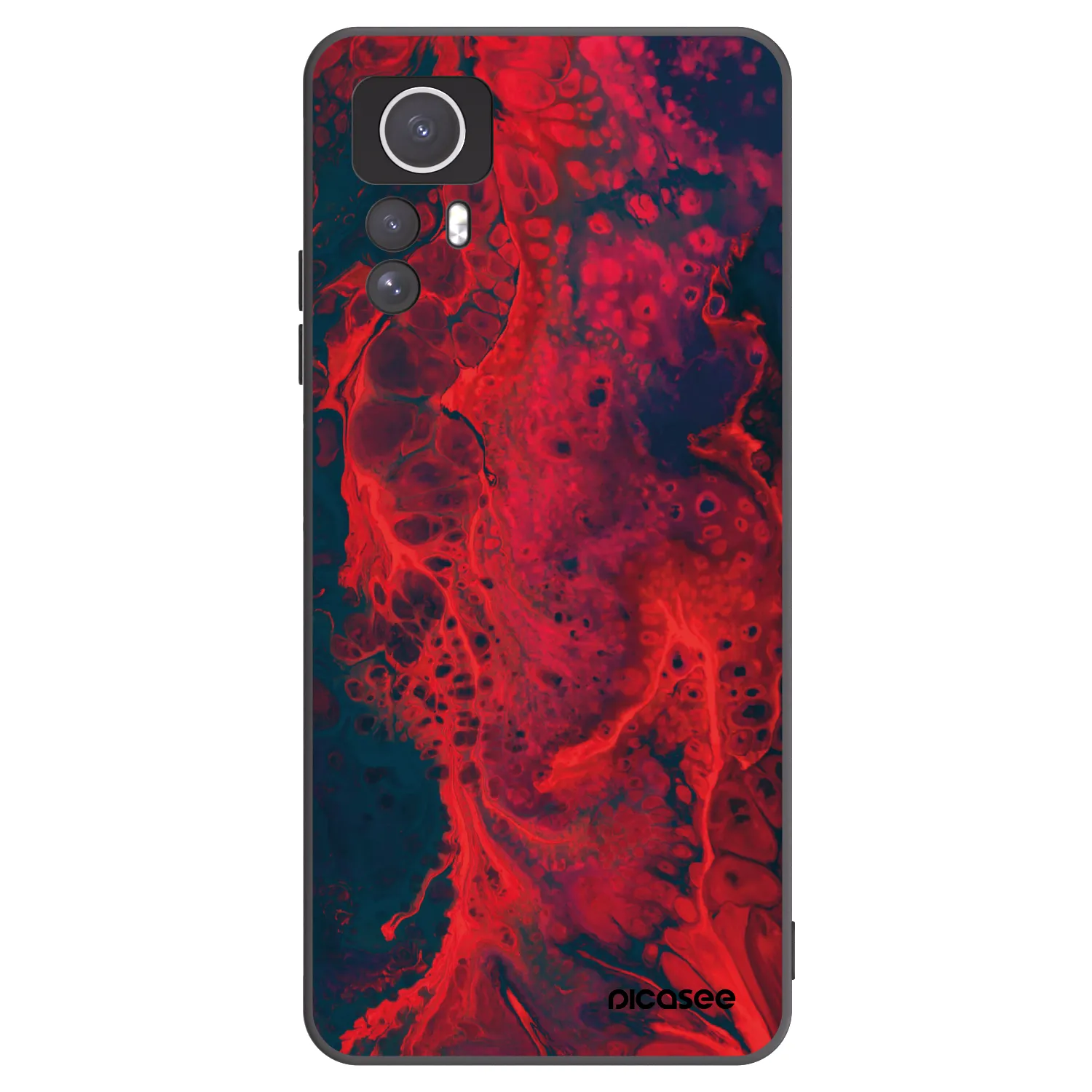 Picasee crna silikonska maskica za Xiaomi Redmi Note 12S - Organic red