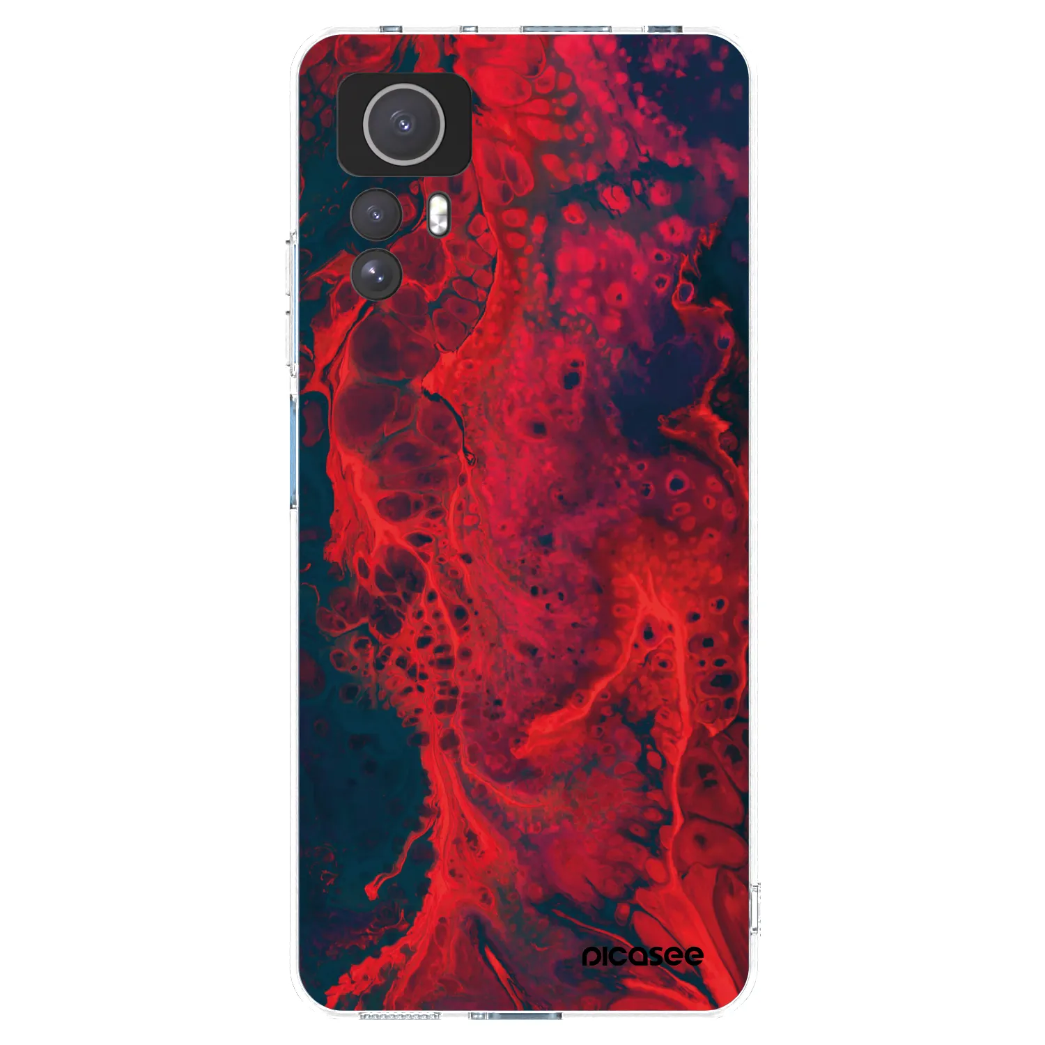 Picasee silikonska prozirna maskica za Xiaomi Redmi Note 12S - Organic red