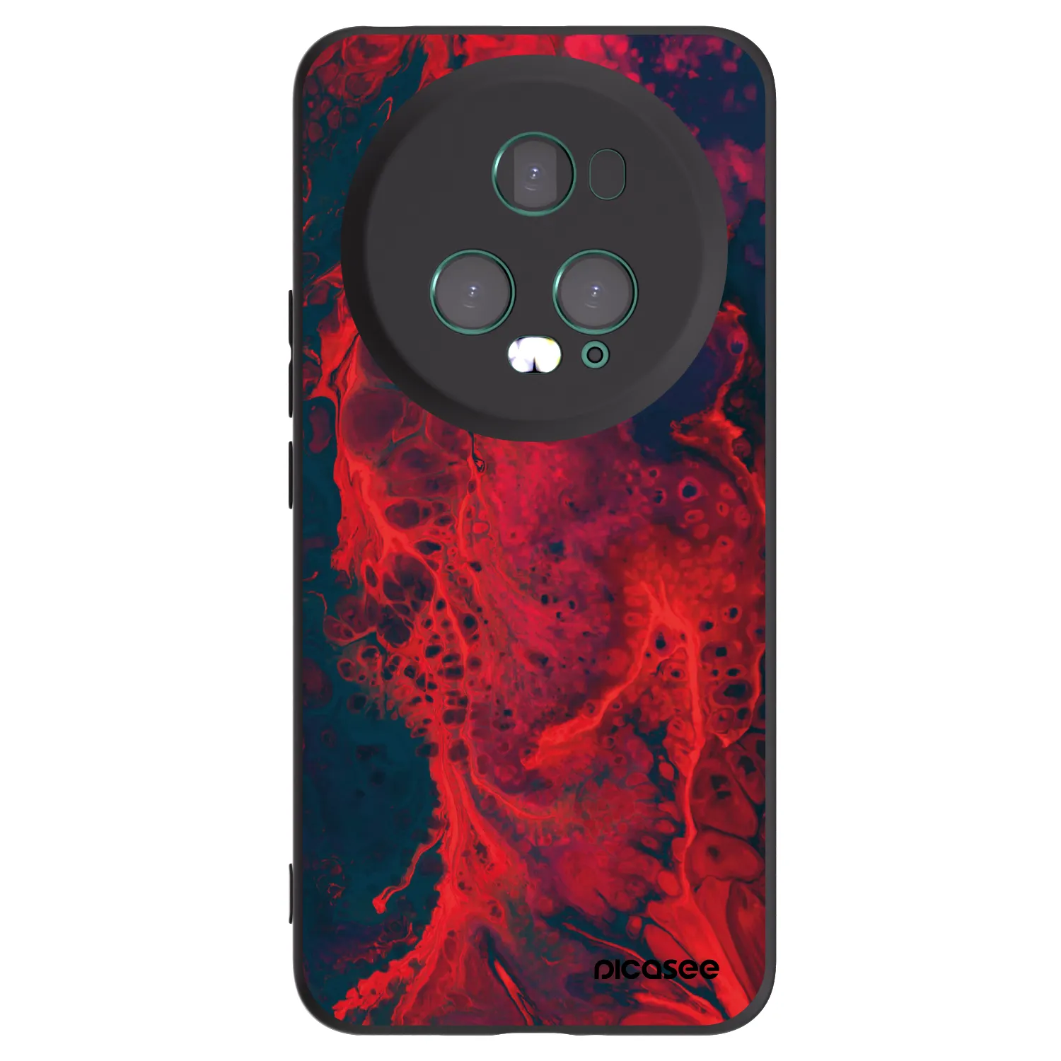 Picasee crna silikonska maskica za Honor Magic5 Pro - Organic red