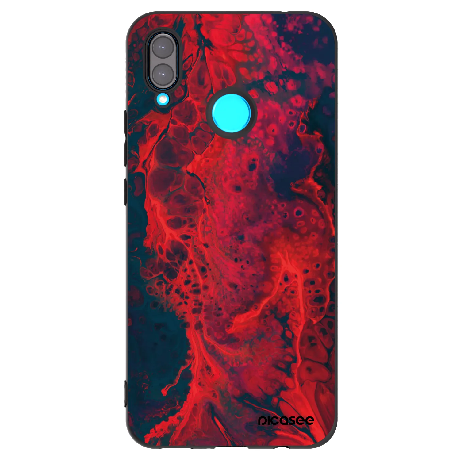 Picasee crna silikonska maskica za Huawei Nova 3 - Organic red