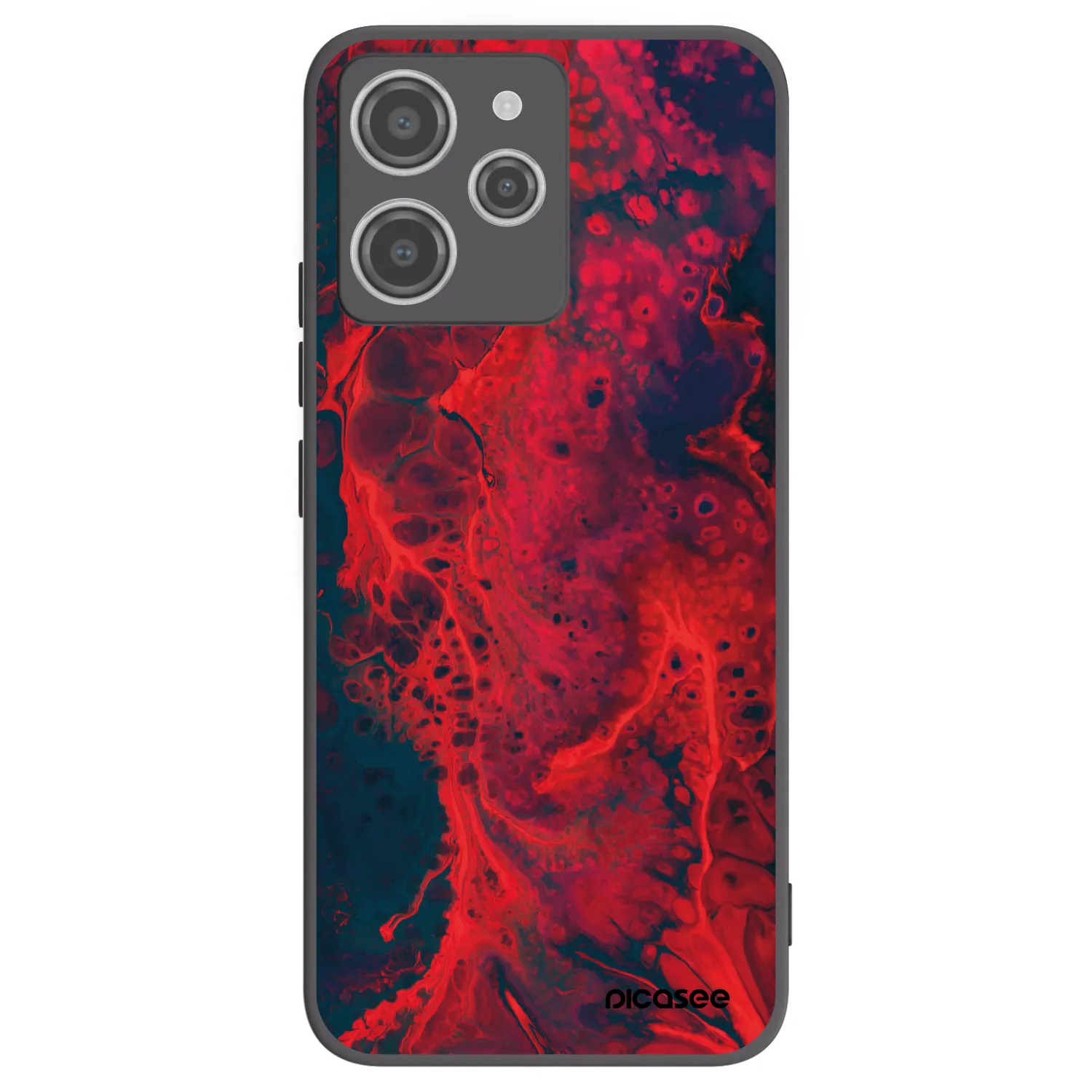 Picasee crna silikonska maskica za Xiaomi Redmi 12 4G - Organic red