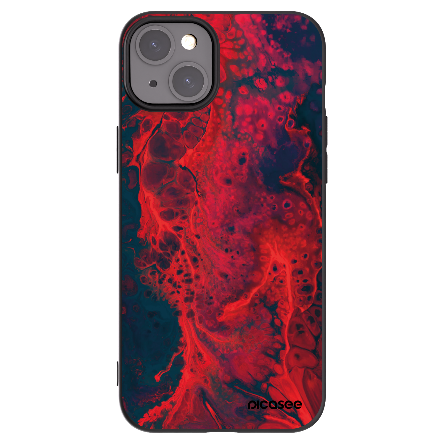 Picasee crna silikonska maskica za Apple iPhone 15 Plus - Organic red